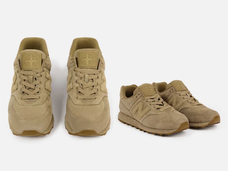 Колабарация на Stone Island и New Balance 574 Модел Ghost Цвят Тъмно Бежев Размер 42,5 Уникални маратонки за колекционери