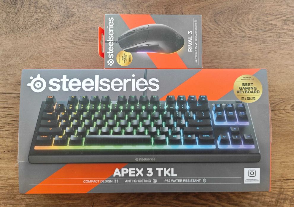 SteelSeries комплект клавиатура Apex 3 TKL и мишка Rival 3 Gen 2 + ГАРАНЦИЯ