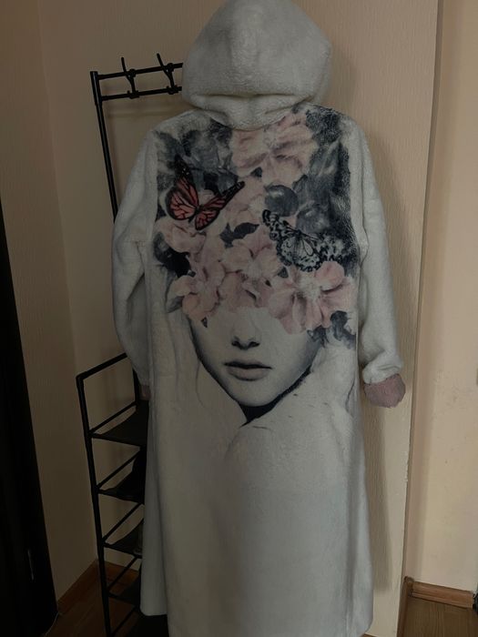 Шубка, эко мех с капюшоном