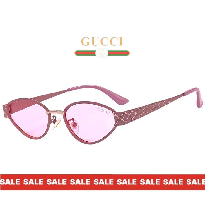 Gucci SANTE 2027 Дамски слънчеви очила сини котешко око и гафика по рамката