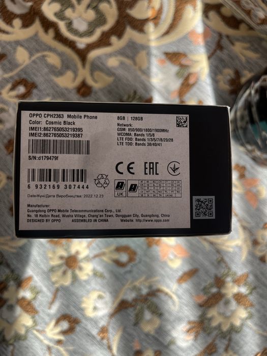 Oppo reno 7 128/8 коробкасы бар экран істеп тұр