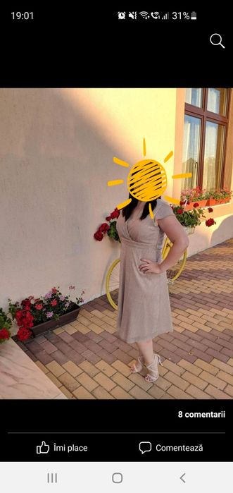 Rochie eleganta crem