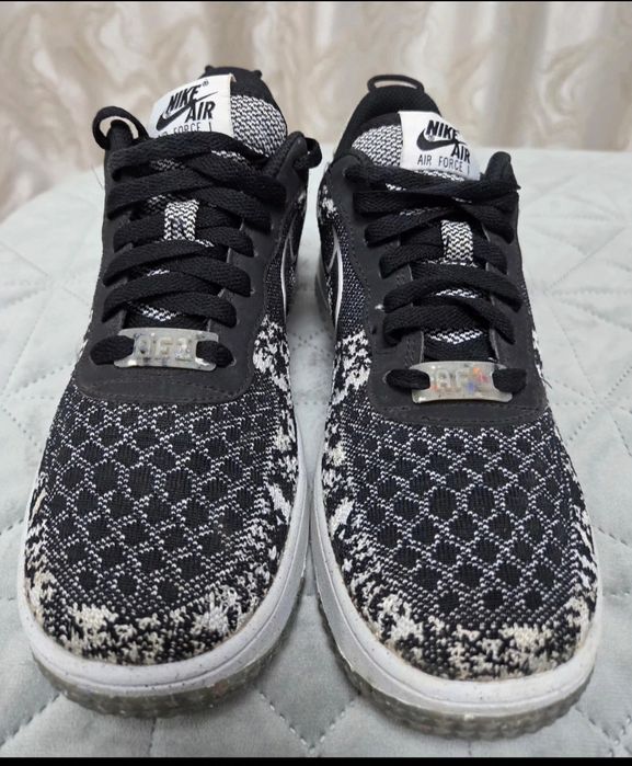 Nike AF1 Crater Flyknit NN GS, Sintetic, Negru/Alb, 40EU