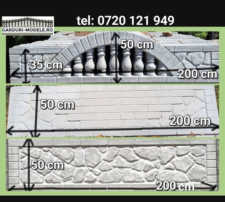 Garduri durabile din stalpi și placi prefabricate din beton armat.
