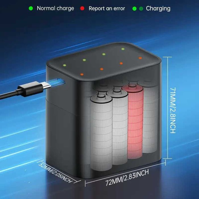 Oferta,8 acumulatori Li-ion 1.5V tip AA 4255mWh cu incarcator