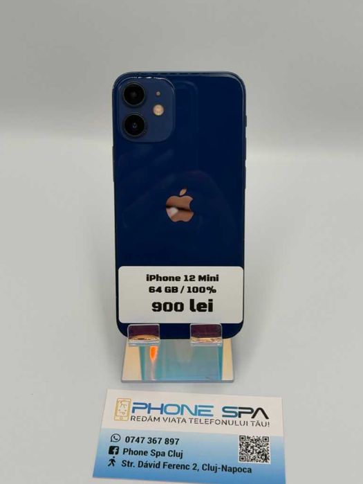 iPhone 12 mini 64GB 100%- Din magazin,cu garantie! RATE TBI !