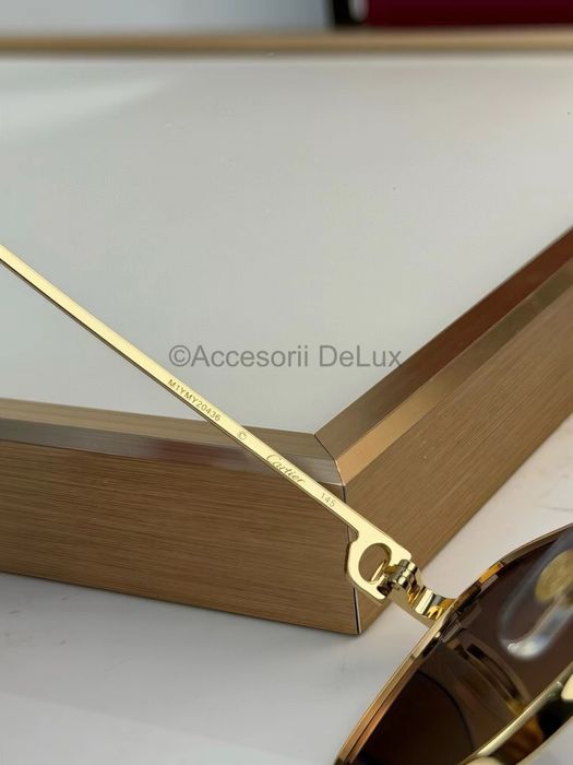 Ochelari de Soare Premiere de Cartier CT0497S Noi Full Box [Verificare Colet] Gold/Auriu