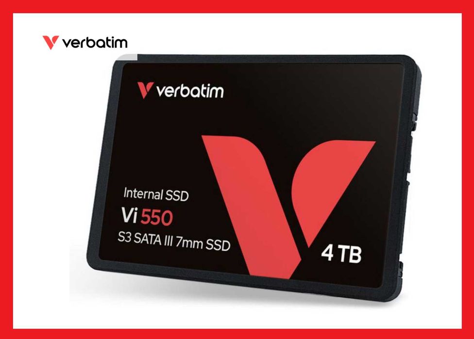 4TB Verbatim Vi550 S3 SSD диск SATA III 2.5 черен 100% здраве с кутия,  скорост на четене/запис 540 мb.sec. / 500 мb.sec.