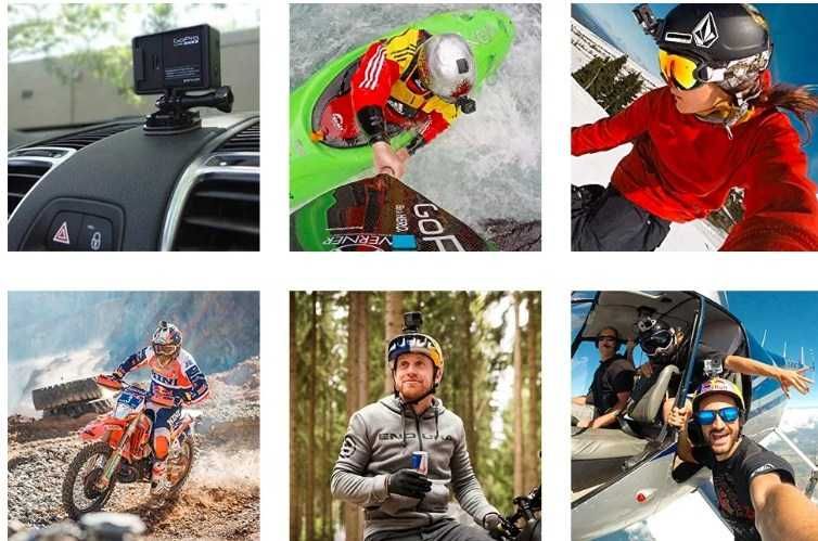 24бр. Самозалепващи плоски и извити стойки за GoPro Insta360, SJCAM,