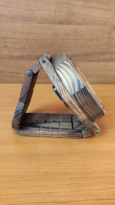 Стенен или настолен/2 в 1/ сгъваем часовник от дърво