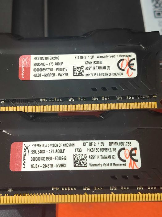 Rami 2x8Gb DDR3 hyper X Fury