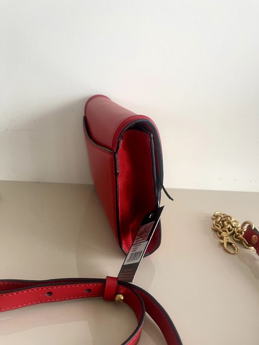 Valentino by Mario Valentino мини чанта-100 % естествена червена кожа