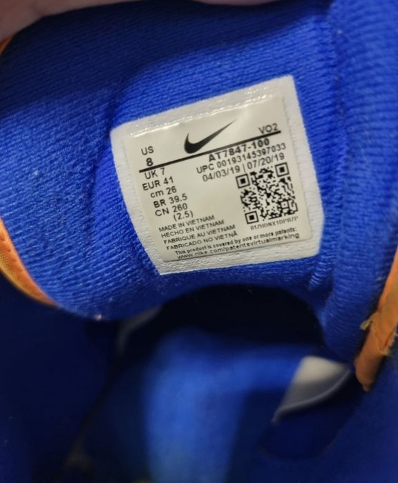 Nike air barrage mid blue&yellow