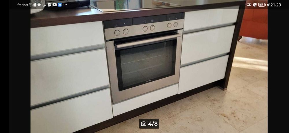 Mobila bucătărie complet echipata, cu insula, din MDF, lucios