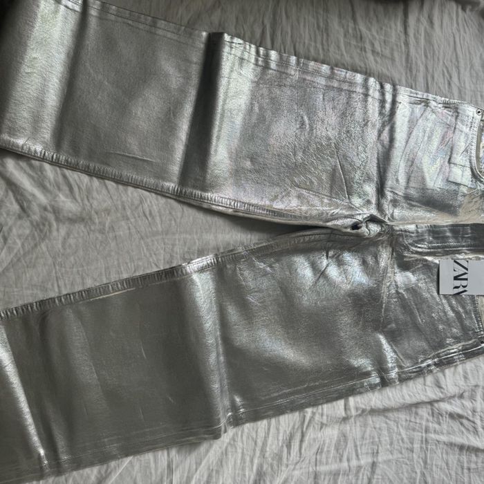 Сребристи дънки ZARA