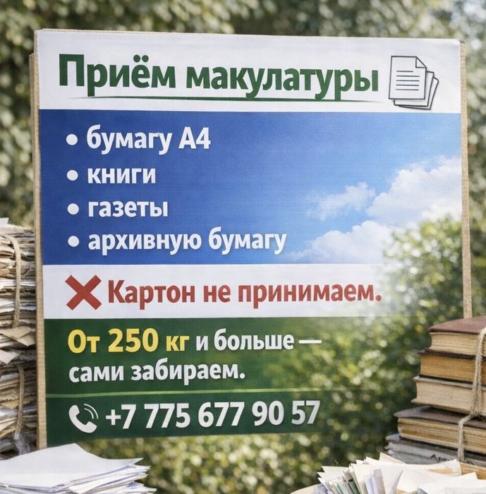 Прием маклатуры, архив.