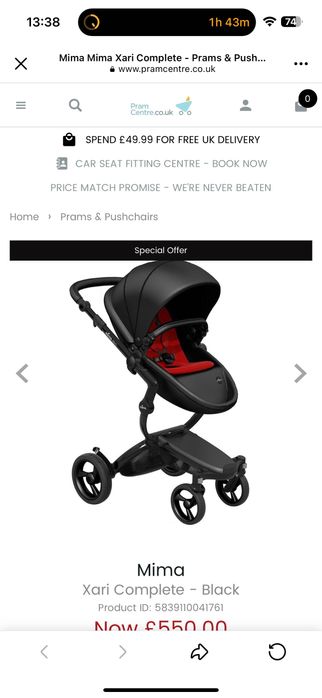 Mima Xari количка с много екстри и столче за кола Be Safe с изофикс