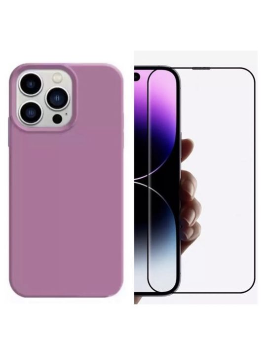 iPHONE 14/15/16e/17/PRO/MAX/PLUS/AIR Husa Alcantara + Folie Sticla HD