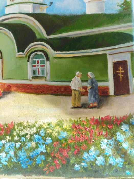 Храм. Картина маслом
