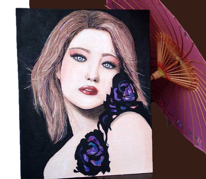 Tablou, portret femeie, 60,5 cm x 47, 5 cm