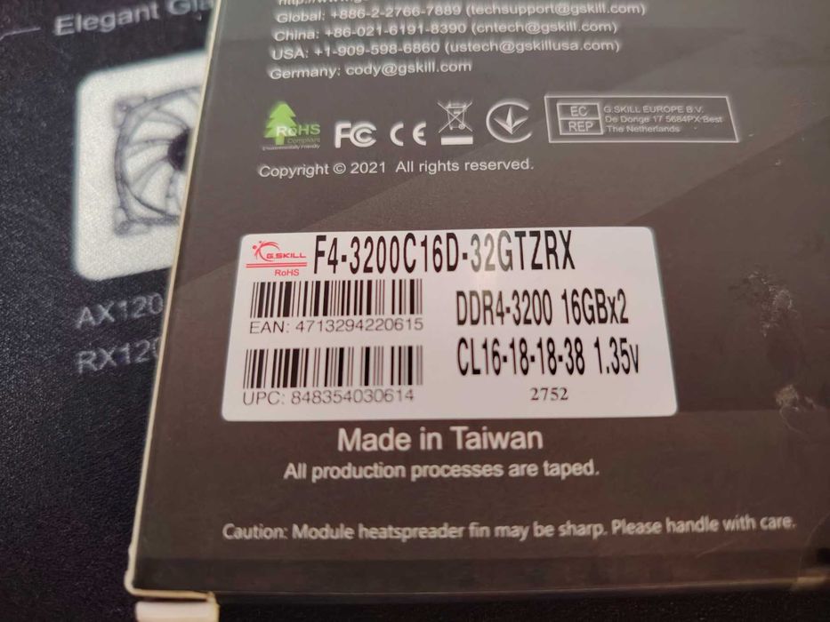 Рам памет G.SKILL Trident Z RGB 32GB (2x16GB) DDR4 3200MHz