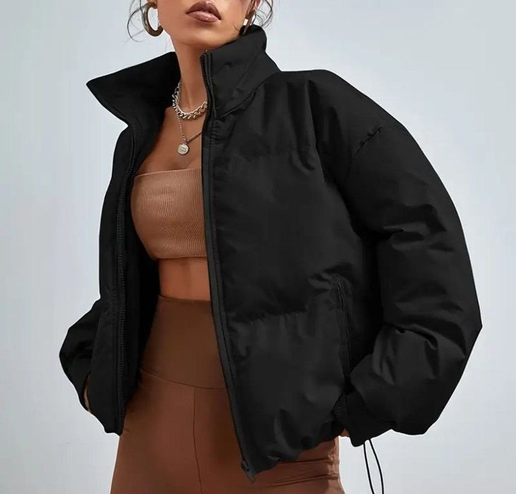 Новая куртка оверсайз бежевая и чёрная