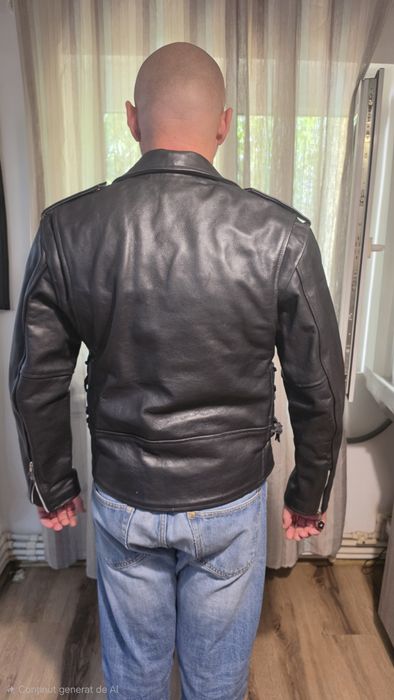 Geacă moto/casual din piele naturală, stil Harley/Rock, mărimea S - Nouă