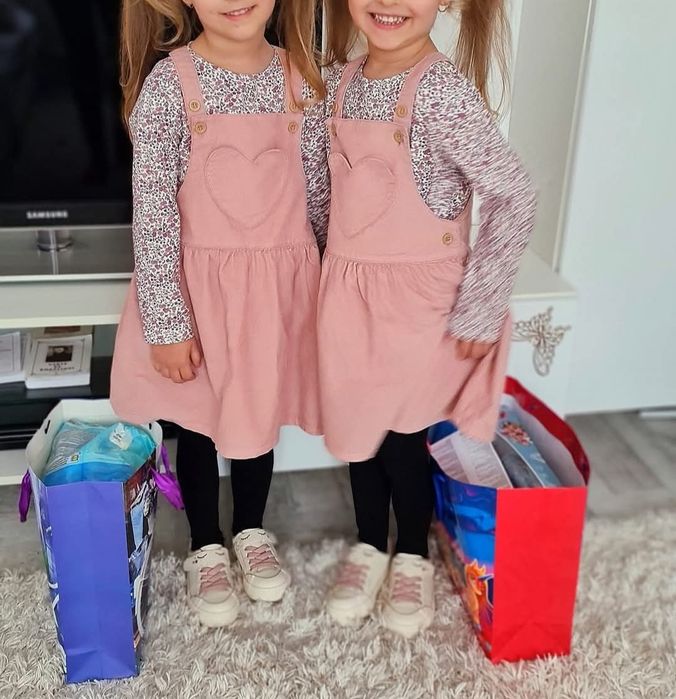 Sarafan rochie salopetă ,cardigan, bluza toamnă GEMENE marimea 98-104