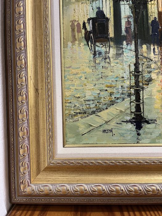 Оригинална картина “Дъждовна,улична сцена”-Стар Париж на Barry Hilton