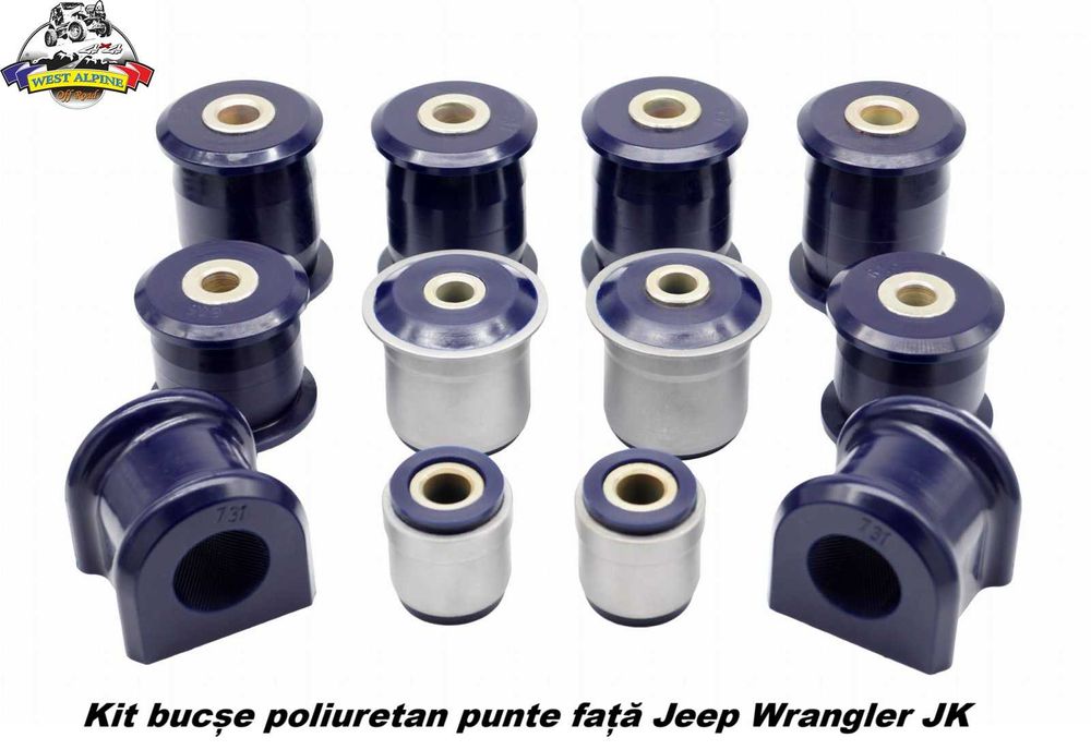 Kit COMPLET bucse poliuretan Jeep Wrangler JK (2009-2018)