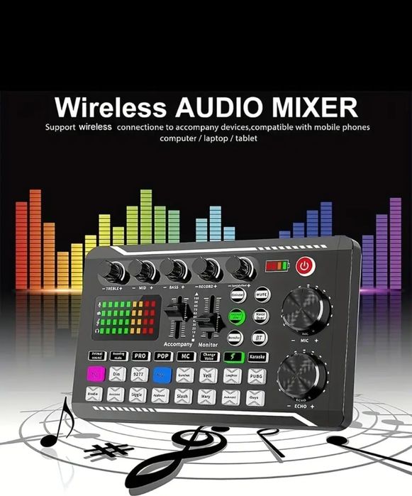 Placa de sunet externa cu 16 efecte de sunet Consola DJ Bluetooth