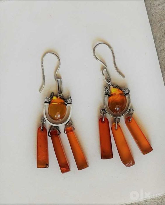 Серьги серебро 875 проба со звездой
