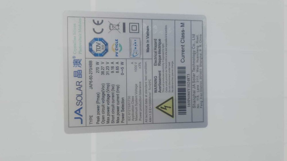 panou solar 270w DE super 4BB cabana carport garaj gard