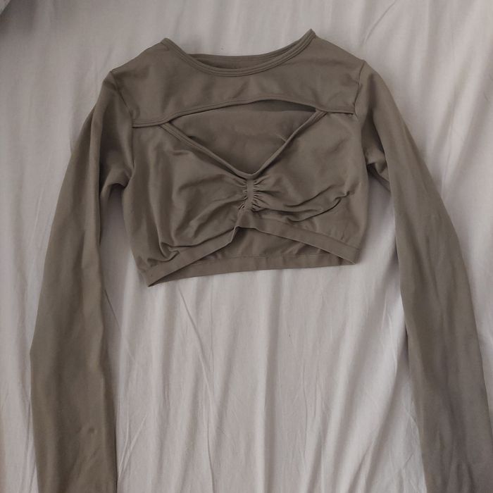 Кафяво-зелена блуза