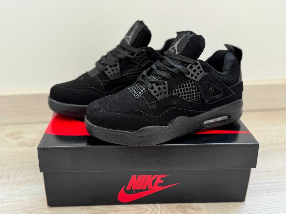 Adidasi AIR JORDAN 4 Black Cat - Produs Nou NIKE - Full Box