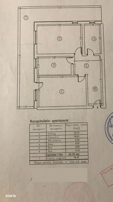 2 camere, 102 mp, an 2011, centrala, mobilat, 10 min Gorjului
