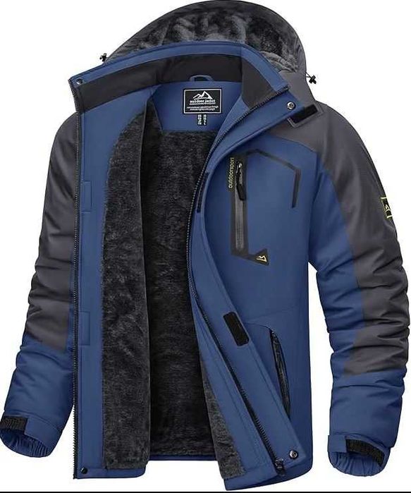 Geaca Ski Barbati KEFITEVD Bleumarin M Impermeabila Gluga Nou
