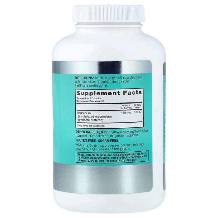 Qunol Minerals, Глицинат магния, 180 капсул