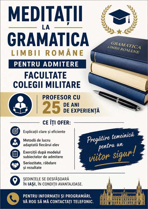 Meditatii Gramatica / Limba română - Admitere Drept, Acad. de Politie, Subofiteri