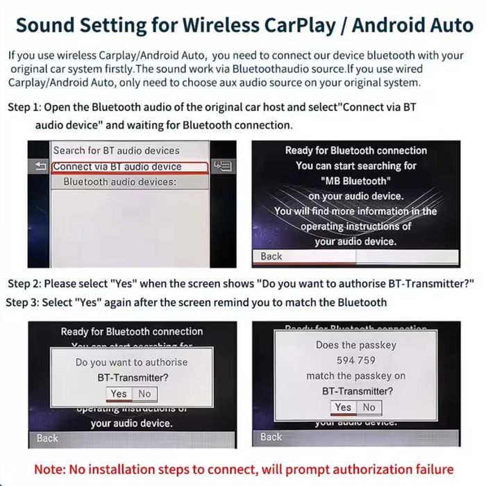 Безжичен модул Wireless Apple CarPlay и Android Auto модул за Мерцедес NTG 4.5/4.7  Mercedes
