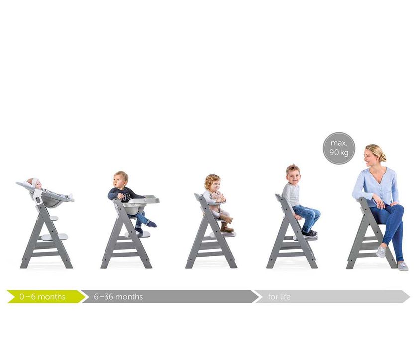 Детско дървено столче за хранене Hauck Alpha+, Natural