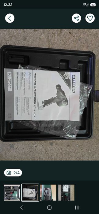 Pistol, Set cheie pneumatica cu impact Parkside PDSS 310 A2, 4 trepte putere, 310 Nm, 10 chei, valiza transport