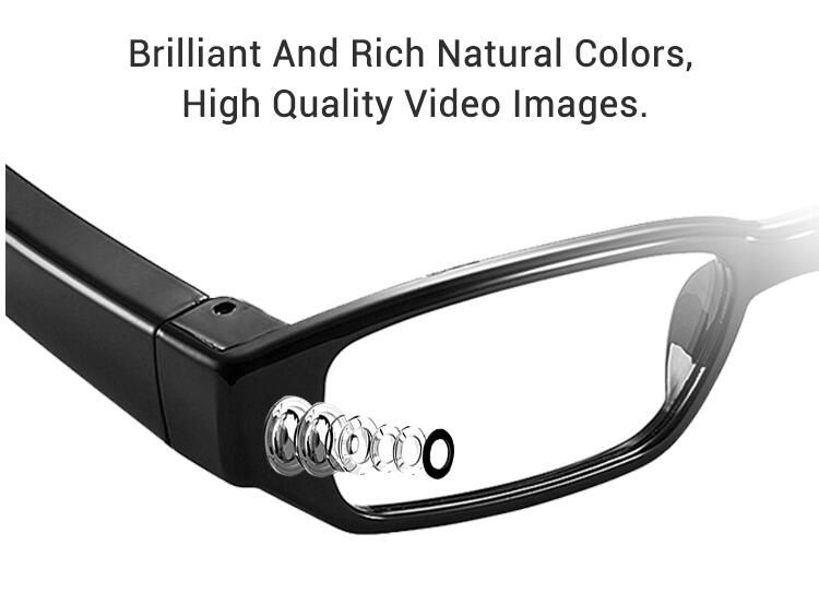Скрита камера в очила, шпионска мини камера с висока резолюция, видео