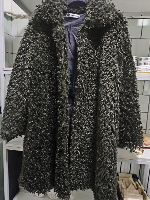 Мохнатая шуба зеленая