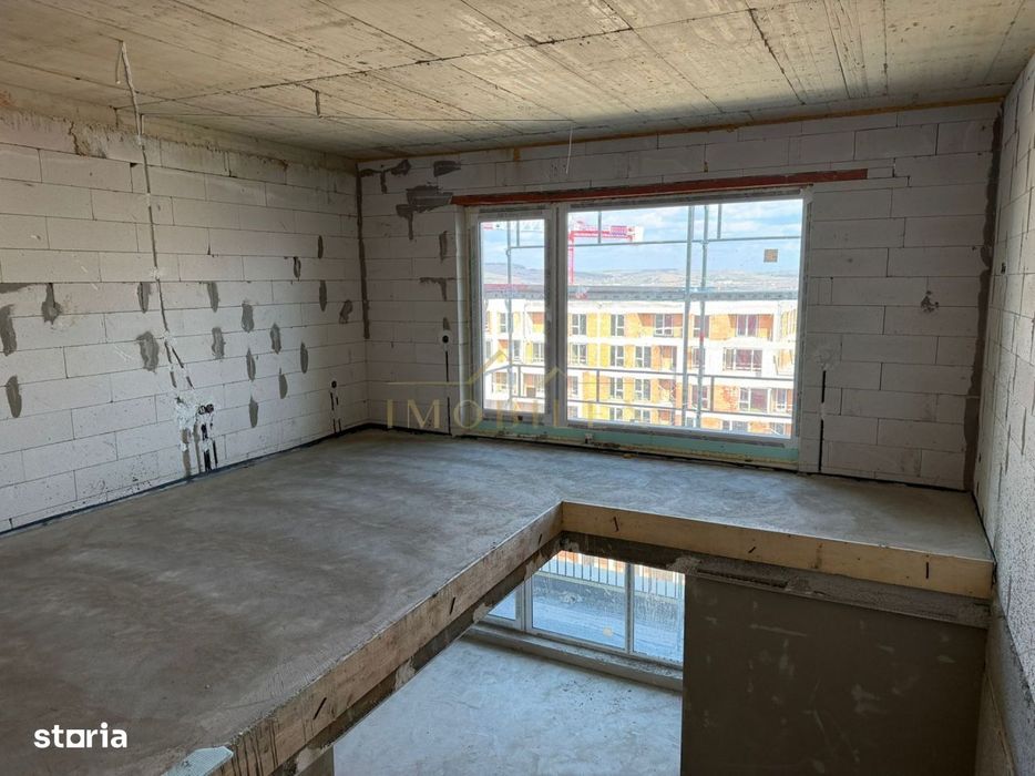 Apartament semifinisat 2 camere , 62mp, terasa, zona Sopor