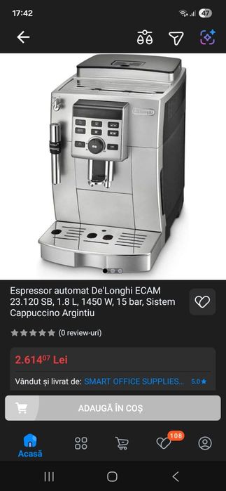 Expresor Aparat de cafea Delonghi magnifica S