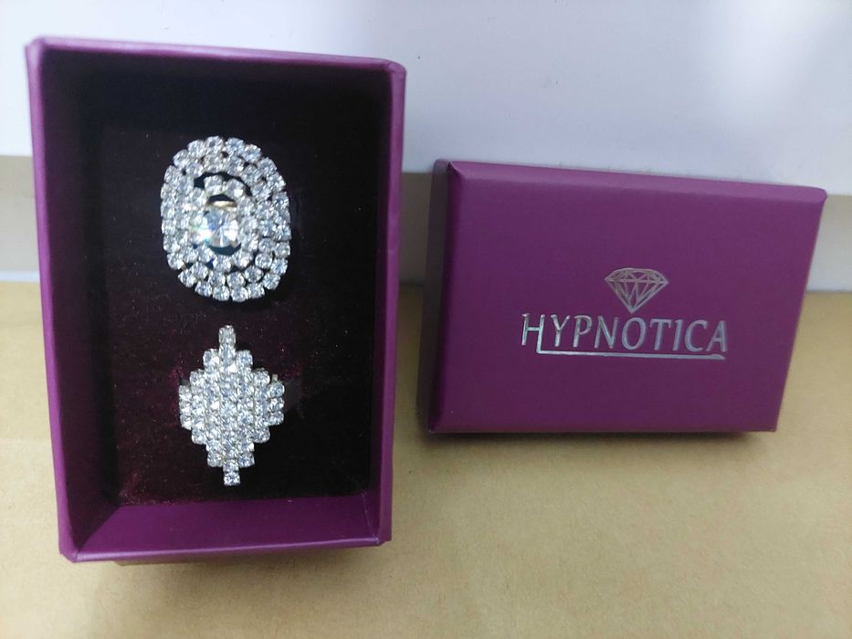 Set doua inele reglabile marime universala cutie Hipnotica cu strasuri
