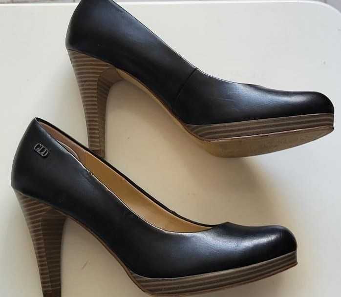 Pantofi negri ocazie Graceland mar 38 toc 10 cm