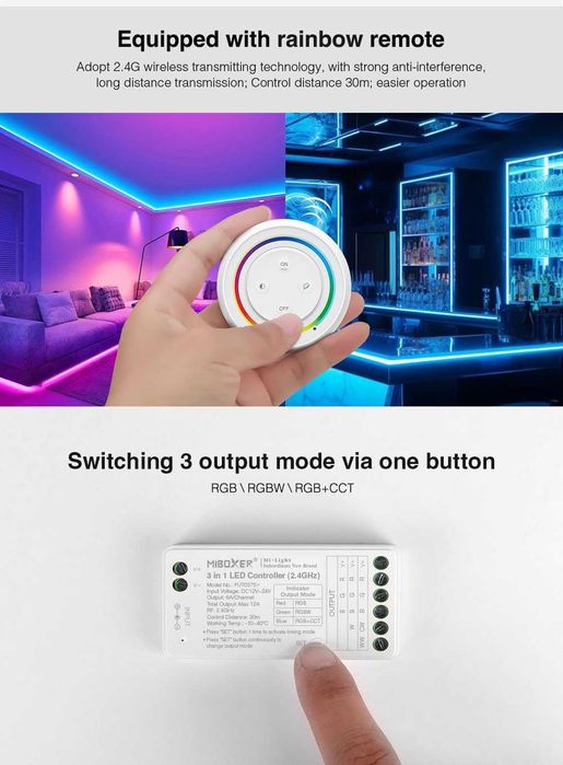 Controler LED RGBW  3-în-1, NOU, Factura
