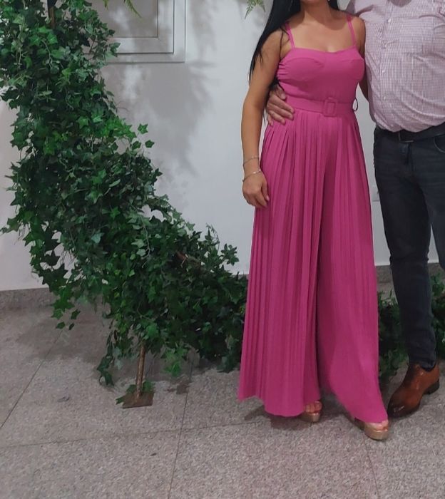 Salopetă lungă roz M